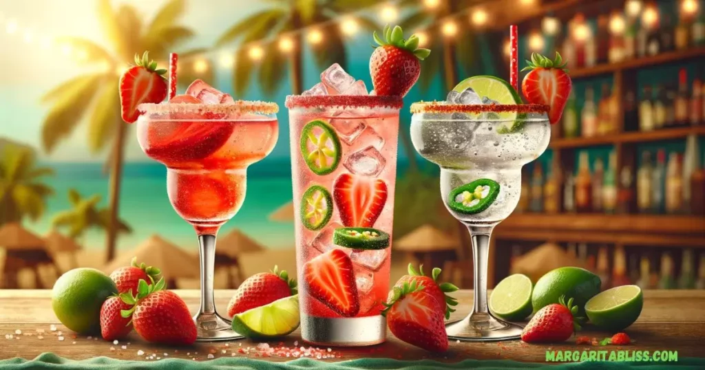 Popular Variations Of Virgin Strawberry Margarita On The Rocks